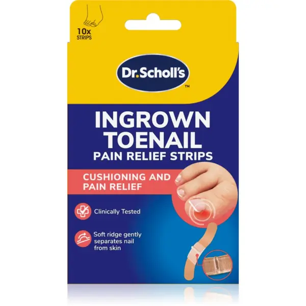 Scholl Scholl Dr. Scholl's Ingrown Toenail Pain Relief Strips предпазни лепенки за растеж на нокти 10 бр.