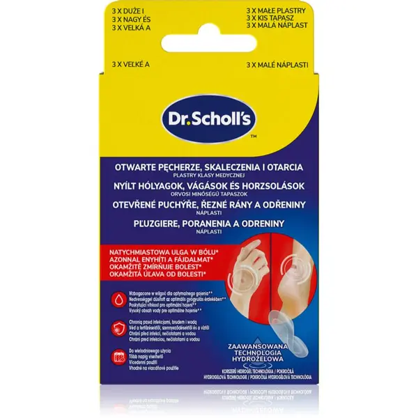 Scholl Scholl Dr. Scholl's Open Blisters, Cuts and Abrasions хидроактивна лепенка за третиране на дребни повърхностни наранявания на кожата 2x3 бр.