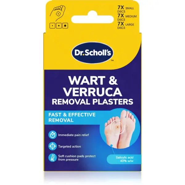 Scholl Scholl Dr. Scholl's Wart & Verruca Plaster комплект лепенки за намаляване на натиска, оказван върху брадавиците и мазолите 3x7 бр.