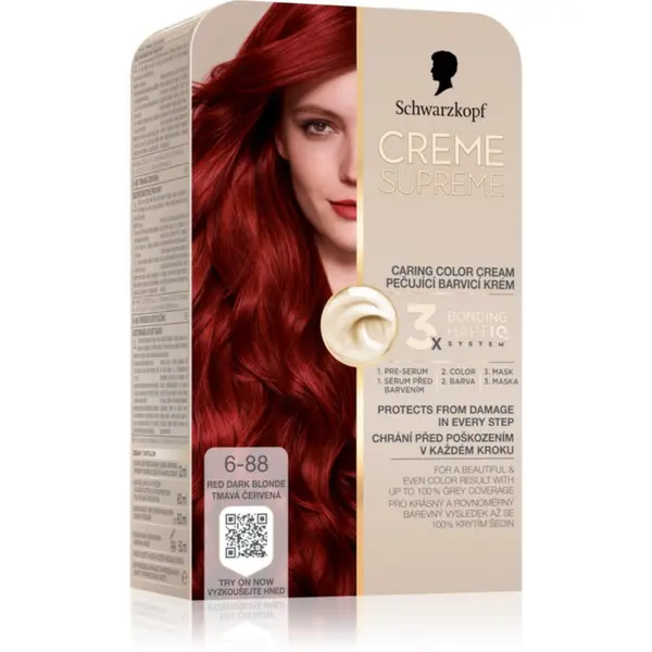 Schwarzkopf Schwarzkopf Creme Supreme перманентната боя за коса цвят 6-88 Red Dark Blonde 60 мл.