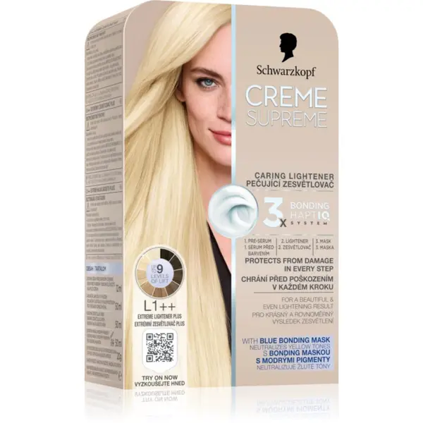 Schwarzkopf Schwarzkopf Creme Supreme перманентната боя за коса за изсветляване на косата цвят L1++ Extreme Lightener Plus 60 мл.