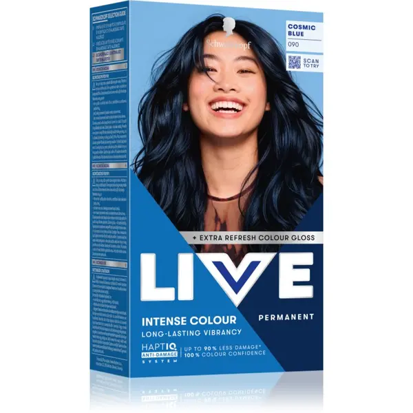 Schwarzkopf Schwarzkopf LIVE Intense Colour перманентната боя за коса цвят 090 Cosmic Blue 1 бр.