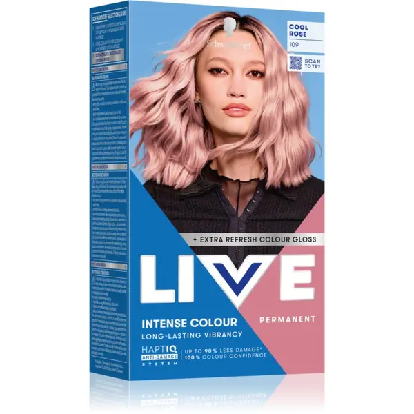 Schwarzkopf Schwarzkopf LIVE Intense Colour перманентната боя за коса цвят 109 Cool Rose 1 бр.