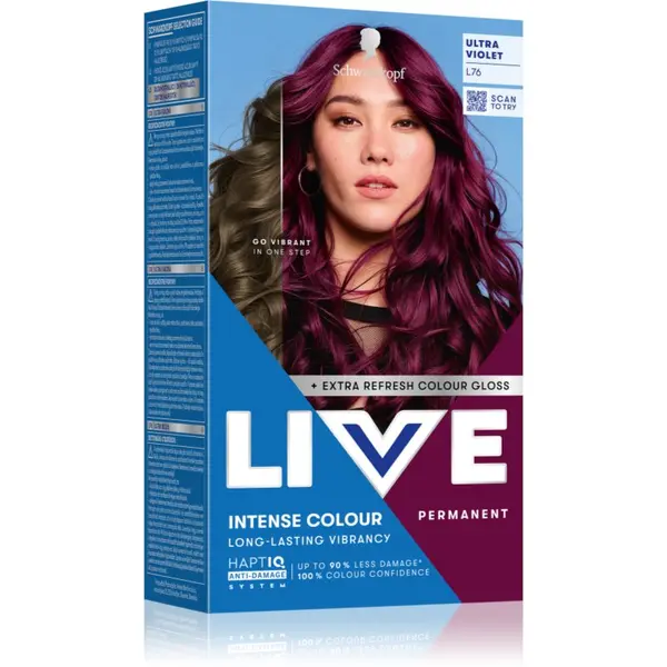 Schwarzkopf Schwarzkopf LIVE Intense Colour перманентната боя за коса цвят L76 ultra Violet 1 бр.