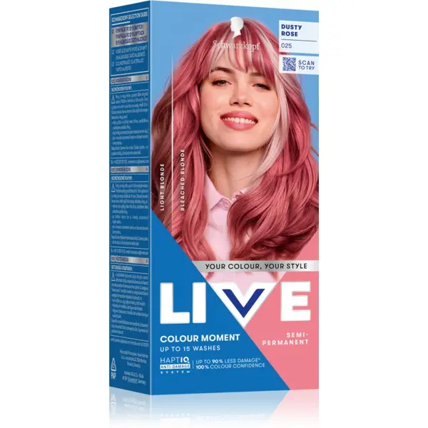 Schwarzkopf Schwarzkopf LIVE Ultra Brights or Pastel полуперманентна боя за коса цвят 025 Dusty Rose 1 бр.
