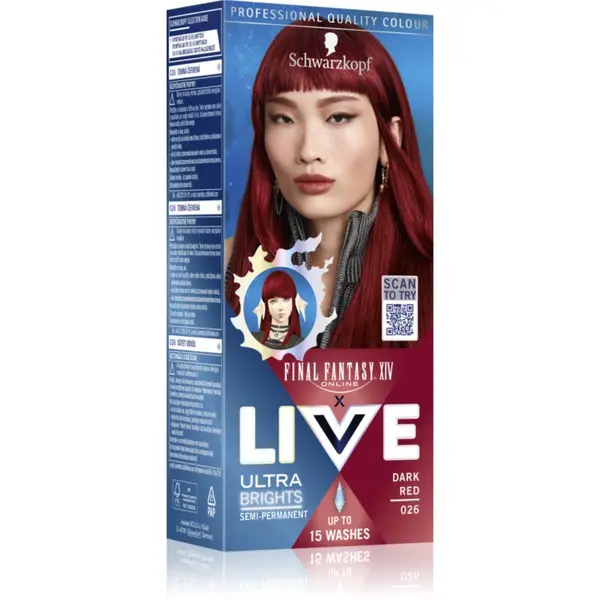 Schwarzkopf Schwarzkopf LIVE Ultra Brights or Pastel полуперманентна боя за коса цвят 026 Dark Red 1 бр.