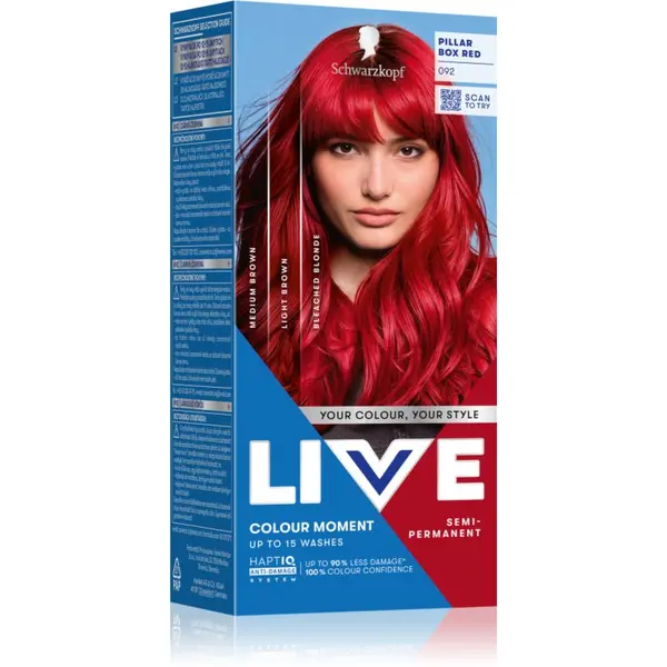 Schwarzkopf Schwarzkopf LIVE Ultra Brights or Pastel полуперманентна боя за коса цвят 092 Pillar Box Red 1 бр.