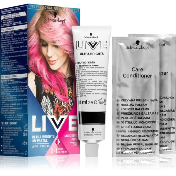 Schwarzkopf Schwarzkopf LIVE Ultra Brights or Pastel полуперманентна боя за коса цвят 093 Shocking Pink 1 бр.