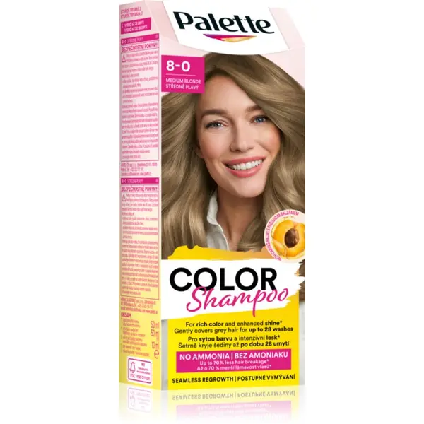 Schwarzkopf Schwarzkopf Palette Color Shampoo тониращ шампоан цвят 8-0 Medium Blonde 50 мл.