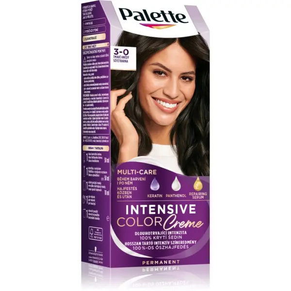 Schwarzkopf Schwarzkopf Palette Intensive Color Creme перманентната боя за коса цвят 3-0 N2 Dark Brown 1 бр.