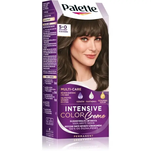 Schwarzkopf Schwarzkopf Palette Intensive Color Creme перманентната боя за коса цвят 5-0 N4 Light Brown 1 бр.