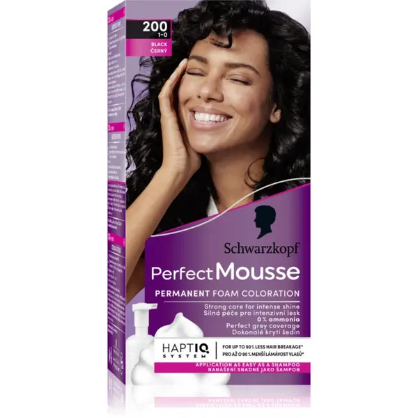 Schwarzkopf Schwarzkopf Perfect Mousse перманентната боя за коса цвят 200 Black 1 бр.