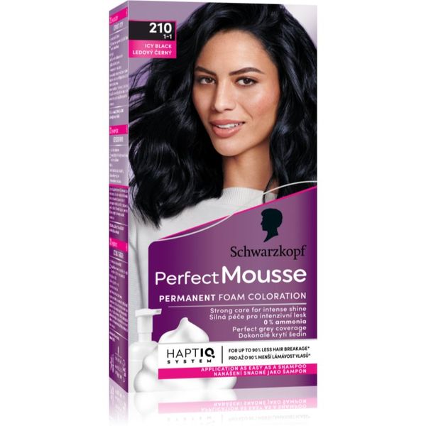 Schwarzkopf Schwarzkopf Perfect Mousse перманентната боя за коса цвят 210 Icy Black