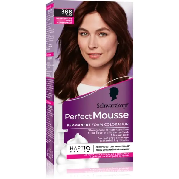 Schwarzkopf Schwarzkopf Perfect Mousse перманентната боя за коса цвят 388 Dark red brown 1 бр.