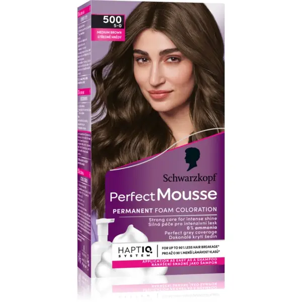 Schwarzkopf Schwarzkopf Perfect Mousse перманентната боя за коса цвят 500 Medium brown 1 бр.