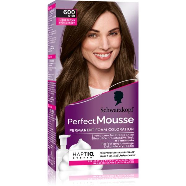 Schwarzkopf Schwarzkopf Perfect Mousse перманентната боя за коса цвят 600 Light brown 1 бр.