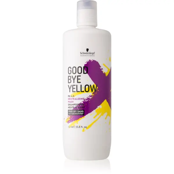 Schwarzkopf Professional Schwarzkopf Professional Goodbye  Yellow шампоан, неутрализиращ жълтите нюанси за боядисана коса и коса с кичури 1000 мл.