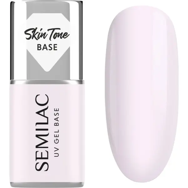 Semilac Semilac UV Gel Base Skin Tone Base основен лак за нокти с гел цвят Milky Pink 7 мл.