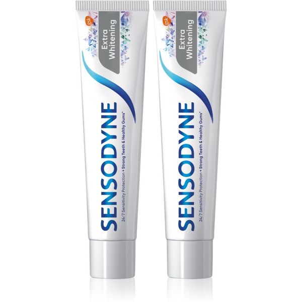 Sensodyne Sensodyne Extra Whitening избелваща паста за зъби с флуорид за чувствителни зъби 2x75 мл.