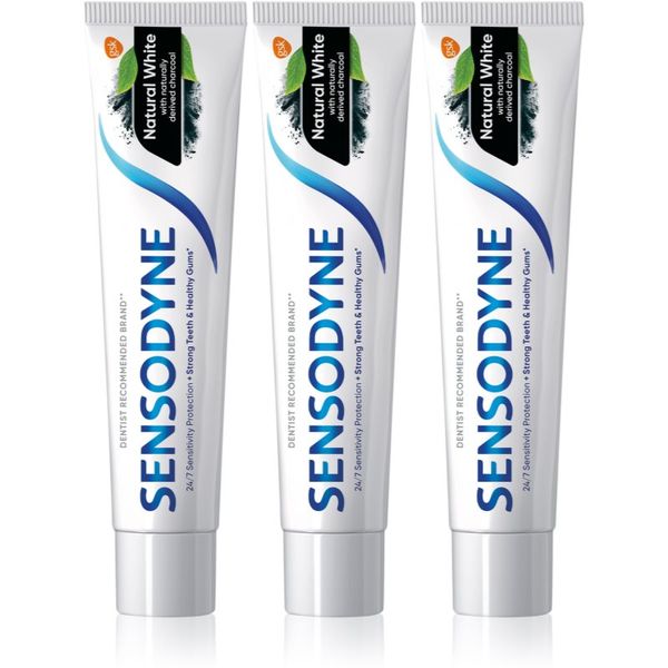 Sensodyne Sensodyne Natural White натурална паста за зъби с флуорид 3x75