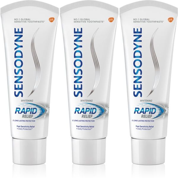 Sensodyne Sensodyne Rapid Whitening избелваща паста за зъби за чувствителни зъби 3x75 мл.