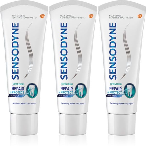 Sensodyne Sensodyne Repair & Protect Extra Fresh паста за зъби за защита на зъбите и венците 3 x 75 мл.
