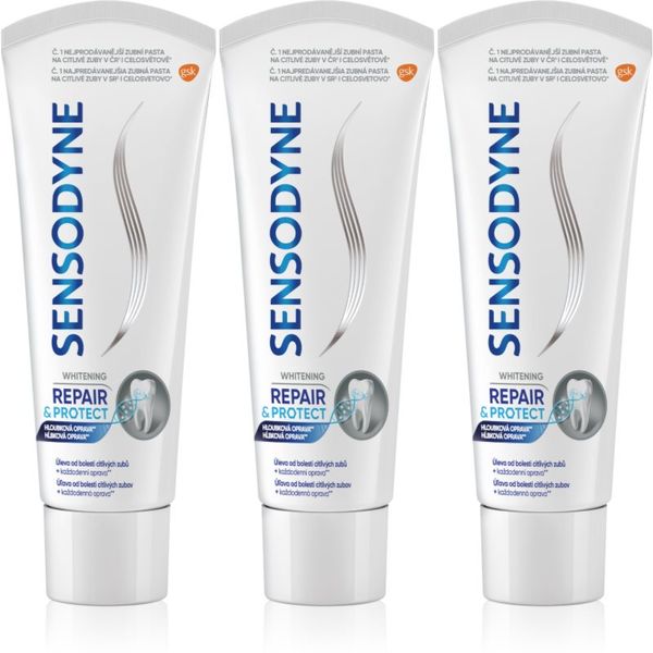 Sensodyne Sensodyne Repair & Protect Whitening избелваща паста за зъби за чувствителни зъби 3x75 мл.