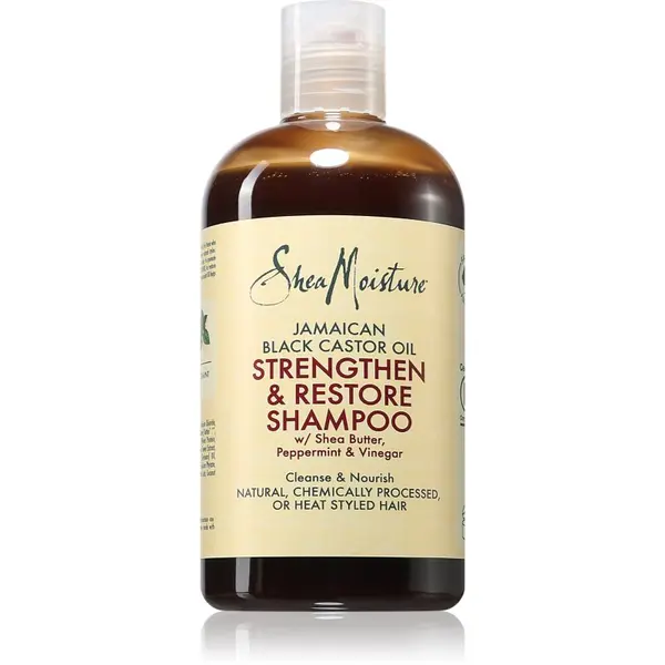Shea Moisture Shea Moisture Jamaican Black Castor Oil Strengthen & Restore почистващ шампоан за увредена и боядисана коса 384 мл.