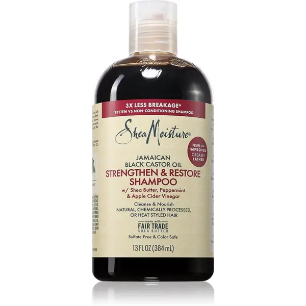Shea Moisture Shea Moisture Jamaican Black Castor Oil Strengthen & Restore подсилващ шампоан за къдрава коса 384 мл.