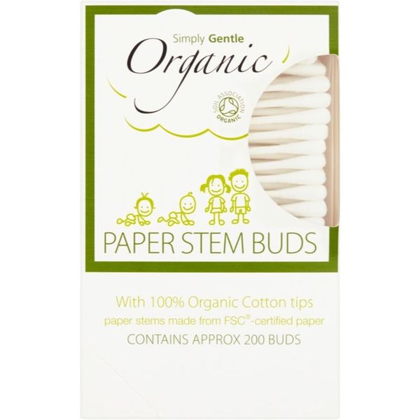 Simply Gentle Simply Gentle Organic Paper Stem Buds клечки за уши 200 бр.