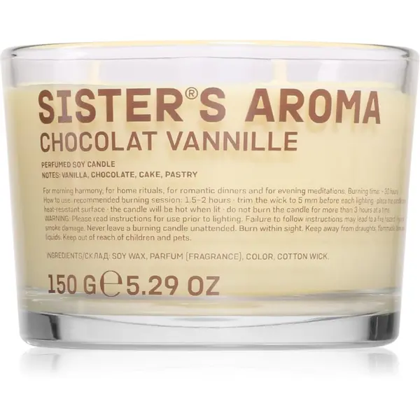Sister's Aroma Sister's Aroma Chocolat Vannille ароматна свещ 150 гр.