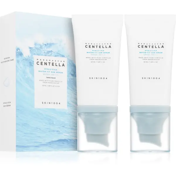 SKIN1004 SKIN1004 Madagascar Centella Hyalu-Cica Water-Fit Sun Serum Twin Pack защитен серум с хидратиращ ефект ДУО ОПАКОВКА