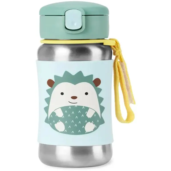 Skip Hop Skip Hop Spark Style Straw Bottle неръждаема бутилка за вода със сламка Hedgehog 12 m+ 350 мл.