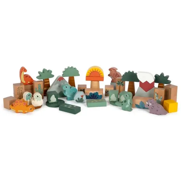 Small foot Small foot Wooden Building Blocks Dino играчка за подреждане от дърво 12 m+ 34 бр.