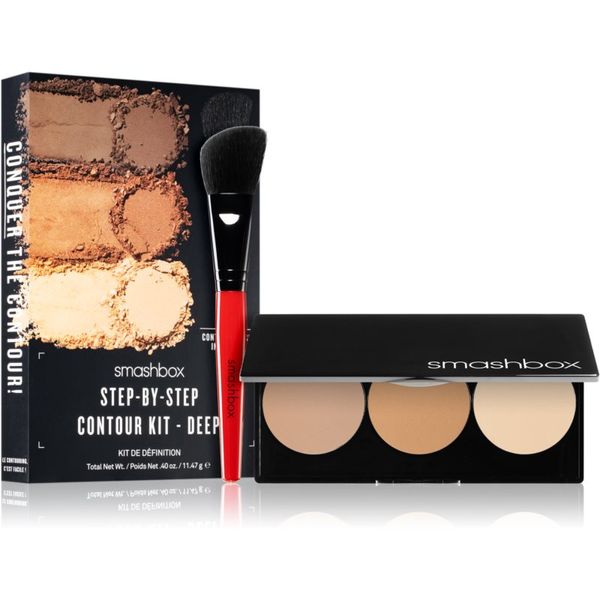 Smashbox Smashbox Step By Step Contour Kit контурираща палитра за лице с четка цвят Light/Medium 11.47 гр.