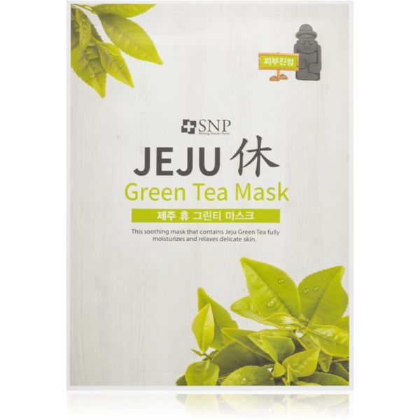 SNP SNP Jeju Green Tea хидратираща платнена маска с успокояващ ефект 22 мл.