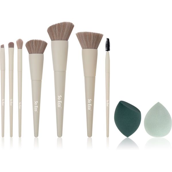 So Eco So Eco Exclusive Brush & Sponge Set Complexion Sponge комплект четки
