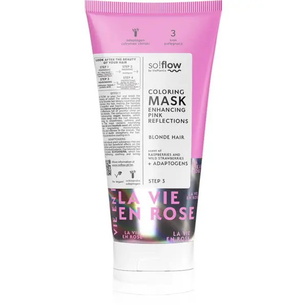 so!flow so!flow Coloring Mask Blonde Hair Интензивна възстановяваща цветна маска цвят Pink 200 мл.