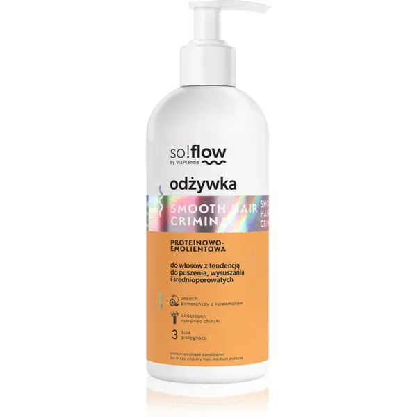 so!flow so!flow Frizzy and Dry Hair Protein-Emollient Conditioner изглаждащ балсам против цъфтене 300 мл.