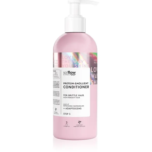 so!flow so!flow High Porosity Hair Protein-Emollient Conditioner подсилващ балсам за крехка и стресирана коса 400 мл.