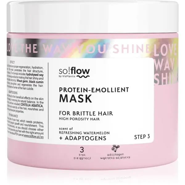 so!flow so!flow High Porosity Hair Protein-Emollient Mask подсилваща маска за крехка и стресирана коса 400 мл.