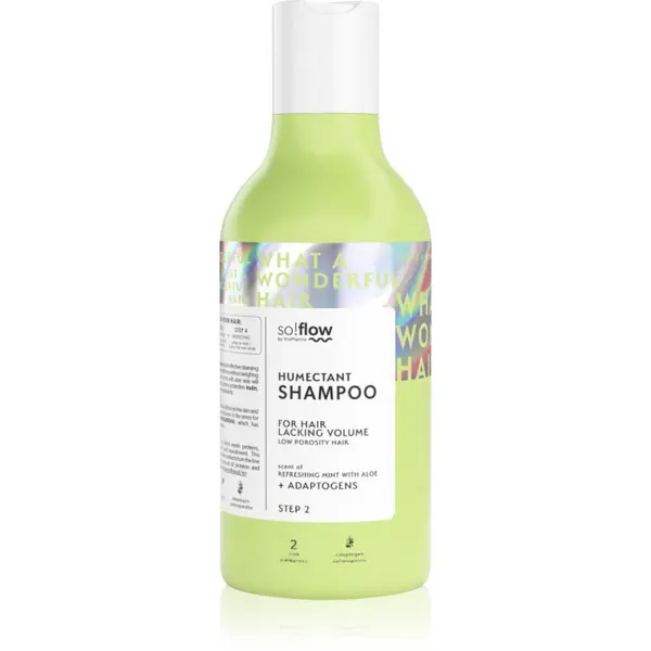 so!flow so!flow Low Porosity Hair Humectant Shampoo почистващ шампоан за коса без обем 400 мл.