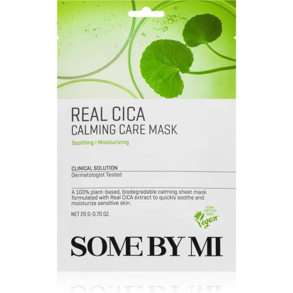 Some By Mi Some By Mi Clinical Solution Cica Calming Care Mask успокояваща платнена маска за чувствителна кожа на лицето 20 гр.