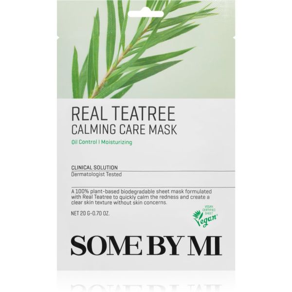 Some By Mi Some By Mi Clinical Solution Teatree Calming Care Mask успокояваща платнена маска за проблемна кожа, акне 20 гр.