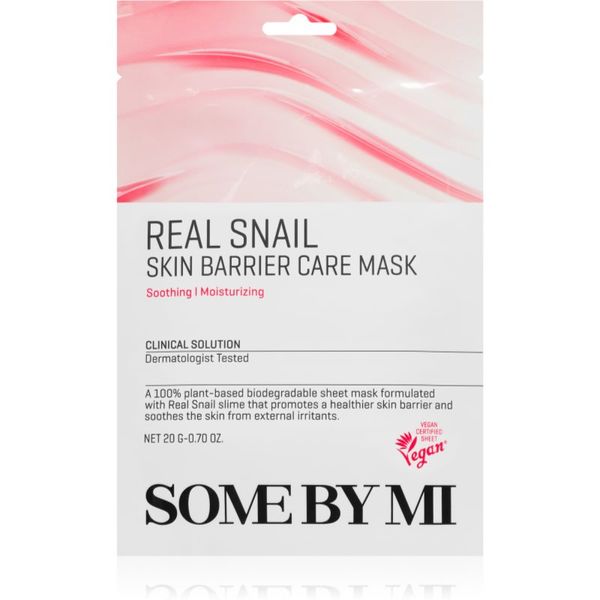 Some By Mi Some By Mi Daily Solution Snail Skin Barrier Care Mask подсилваща платнена маска за регенерация и възстановяване на кожата 20 гр.
