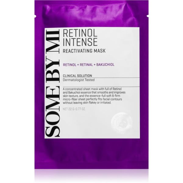 Some By Mi Some By Mi Retinol Intense Reactivating Mask противбръчкова платнена маска за зряла кожа 22 гр.