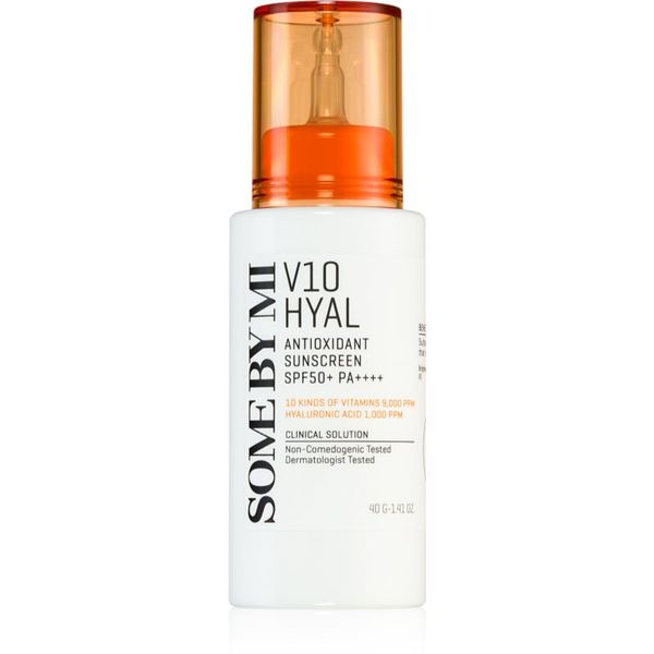 Some By Mi Some By Mi V10 Hyal Antioxidant Sunscreen интензивен успокояващ и защитен крем SPF 50+ 40 мл.