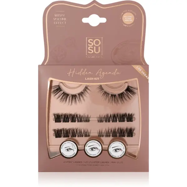 SOSU Cosmetics SOSU Cosmetics Hidden Agenda Lash Kit изкуствени мигли Las Vegas 1 бр.