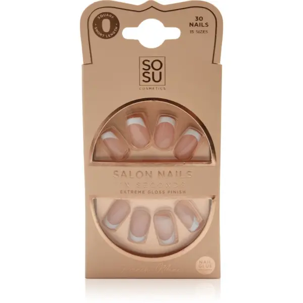 SOSU Cosmetics SOSU Cosmetics Salon Nails French Mani Изкуствени нокти цвят French Mani 30 бр.
