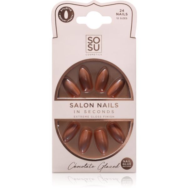 SOSU Cosmetics SOSU Cosmetics Salon Nails Изкуствени нокти цвят Chocolate Glazed 24 бр.